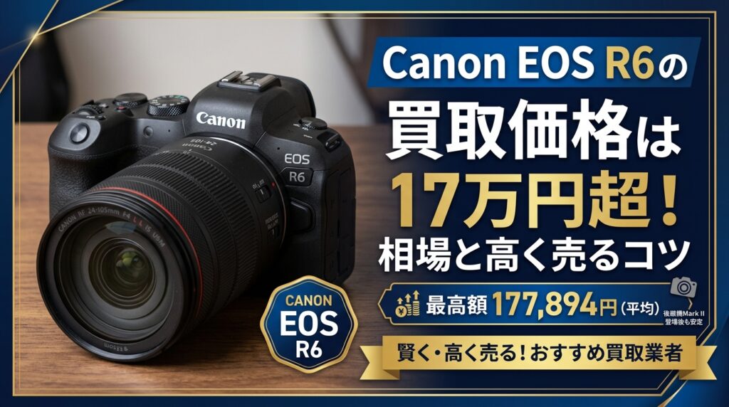 Canon EOS R6の買取価格は17万円超！相場と高く売るコツ