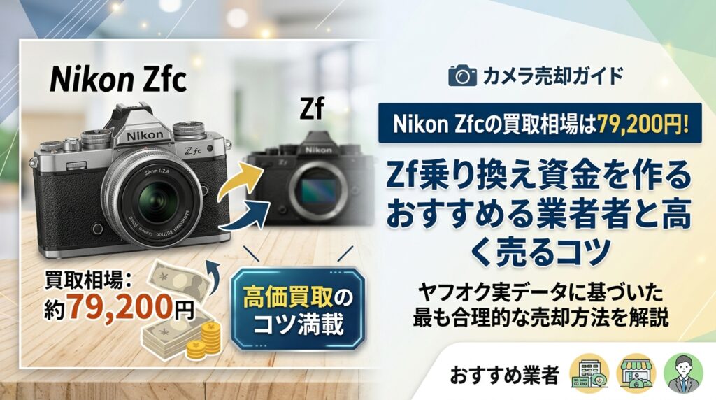 Nikon Zfcの買取相場は79,200円！Zf乗り換え資金を作るおすすめ業者と高く売るコツ